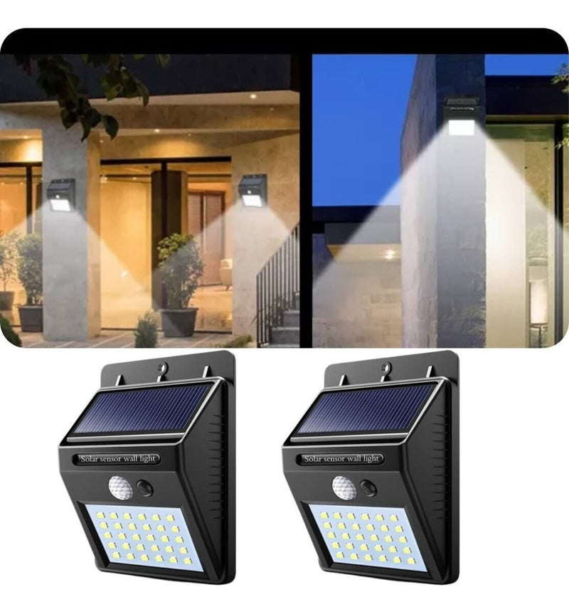 Luminária Solar Arandela 30 Leds Parede Com Sensor Presença - Mudei casa Ofertas